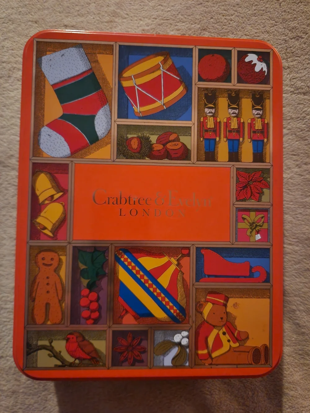 Crabtree & Evelyn Orange Holiday Keepsake Tin